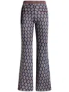 Etro Jacquard-knit Flared Pants In Blue