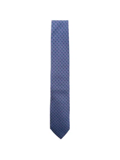 Etro Jacquard Pattern Silk Tie In Blue