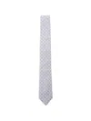Etro Jacquard Pattern Silk Tie In Gray