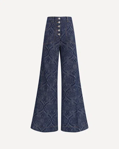 ETRO JACQUARD-PATTERNED FLARE JEANS