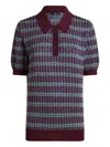 Etro Wool-blend Jacquard Polo Shirt In Blue
