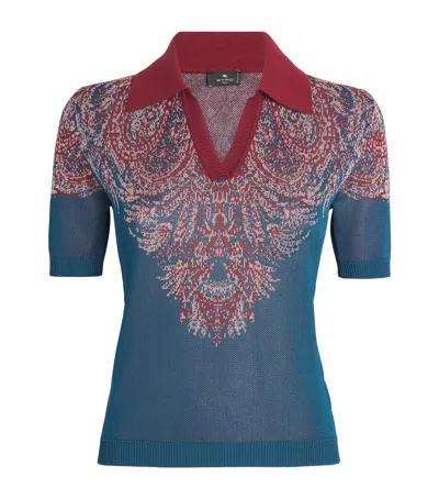 ETRO JACQUARD POLO SWEATER