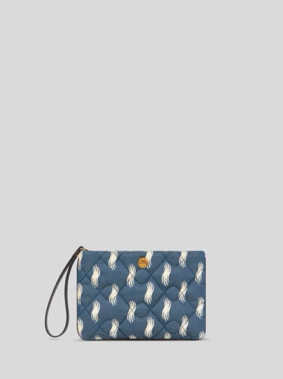 Etro Jacquard Pouch In Blue