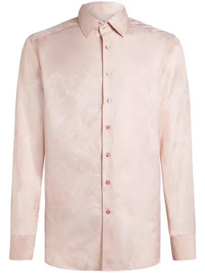Etro , Jacquard Shirt, Man, White, Size 42 In Weiss