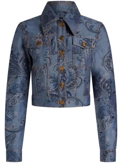 Etro Classic Denim Jacket In Blue