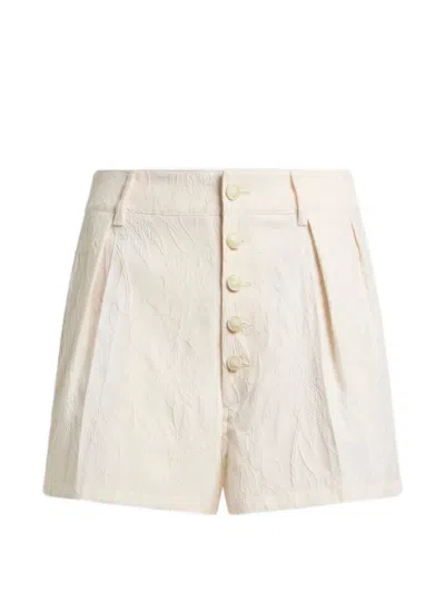 Etro Jacquard Rebrodé Shorts In Neutral