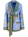 Etro Silk Twill Dressing Gown Jacket Jackets Blue In Blue