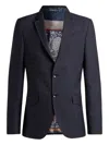 Etro Long Sleeved Single Breasted Jacket In Blue