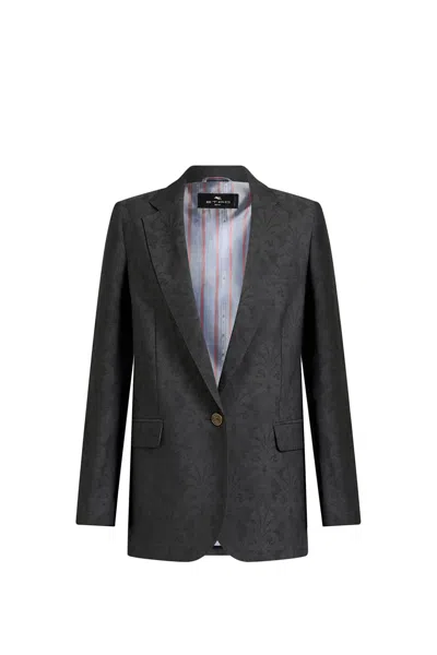 ETRO JACQUARD SINGLE-BUTTONED BLAZER