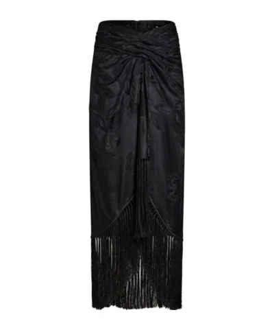 Etro Jacquard Skirt With Tassel Details In Schwarz