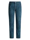 Etro Jacquard Straight Jeans In Blue
