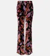 Etro Paisley Print Velvet Pants In Black