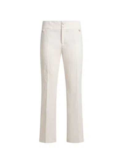 Etro Jacquard Straight-leg Trousers In Neutral