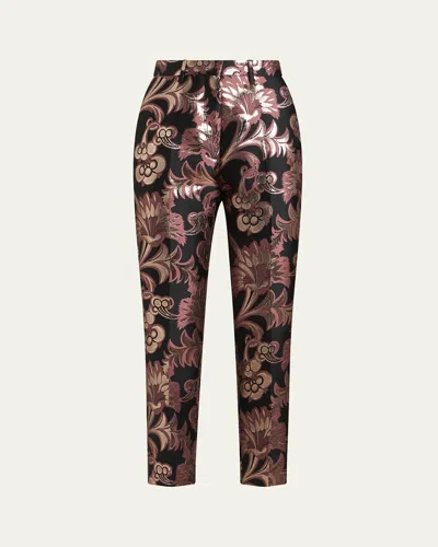 Etro Jacquard Tapered Leg Trousers In Multicolour
