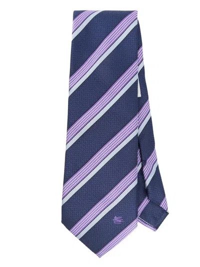 Etro Jacquard Tie In Blue