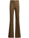 Etro Flared Denim Jeans With Pegaso Buttons In Brown