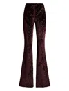 Etro Flared Trousers With Jacquard Effect In Burgundy