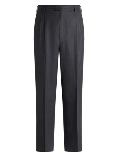 Etro Jacquard Trousers In Grey