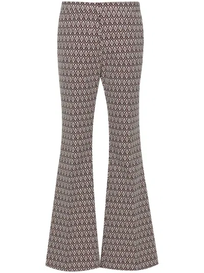 Etro Jacquard Trousers In Gray