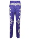 Etro Patterned Trousers With Elastic Waistband And Embellishments In Blue