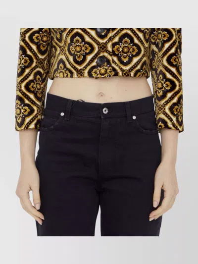 Etro Velvet Cropped Jacket In Multi