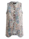 Etro , Jacquard Waistcoat With Floral Paisley Motif, Woman, Multicolour, Size 46 In Multi