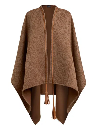 Etro Jacquard Wool And Cashmere Cape