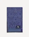 Etro Men Jacquard Wool And Silk Scarf In Blue