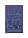 Etro Men Jacquard Wool And Silk Scarf In Blue