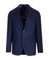 Etro Jacquard Wool Blazer In Black