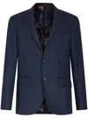 Etro Jacquard Wool Blazer In Blau
