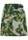 Etro Jacquard Wool-blend Mini Wrap Skirt In Multi
