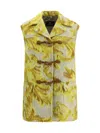 Etro Floral-jacquard Toggle Waistcoat In Green