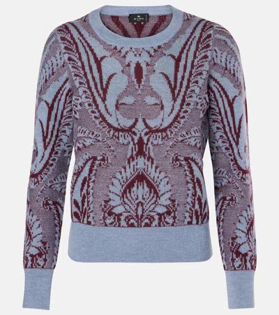 Etro Floral Jacquard-knit Wool Jacket In Multicolor