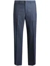 Etro Jacquard Wool Trousers In Blue