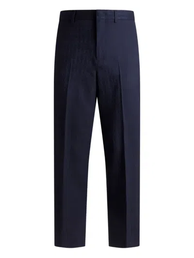 Etro Wool Jacquard Trousers In Black