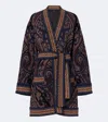 Etro Paisley-pattern Belted Jacket In Brown