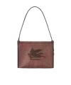 Etro Jacquard Zipped Shoulder Bag In Brown