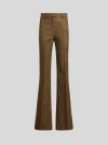 Etro Flared Denim Jeans With Pegaso Buttons In Braun