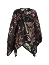 Etro Paisley Pattern Cape Relaxed Draped Silhouette In Multi