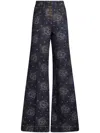Etro Denim-jacquard High-rise Flared Jeans