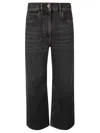 Etro Wide Leg Jeans With Belt Loops And Contrast Stitching In Gray