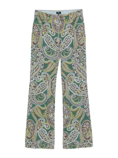 Etro Long Flared Jeans In Blue