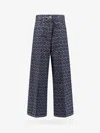 Etro Printed Denim High Rise Wide Jeans In Blue