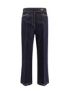 Etro Pegaso-buttons Cropped Jeans In Blue