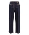 Etro Pegaso-buttons Cropped Jeans In Blue