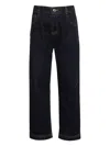 Etro Topstitched Straight Jeans In Blue
