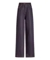 Etro Navy Blue Lurex Denim Baggy Jeans In Blue
