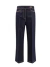 Etro Pegaso-buttons Cropped Jeans In Blue