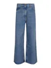Etro Denim Trousers With Wide Leg And Pockets In Blue